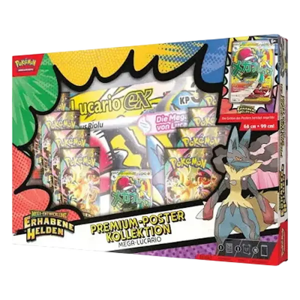 Pok&eacute;mon Mega-Entwicklung: Erhabene Helden (ME02.5) Premium-Poster-Kollektion &ndash; Mega-Lucario-ex &ndash; Deutsch