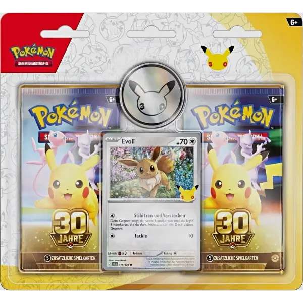 Pok&eacute;mon 30 Jahre (30C) 2er-Booster-Blister &ndash; Evoli &ndash; Deutsch