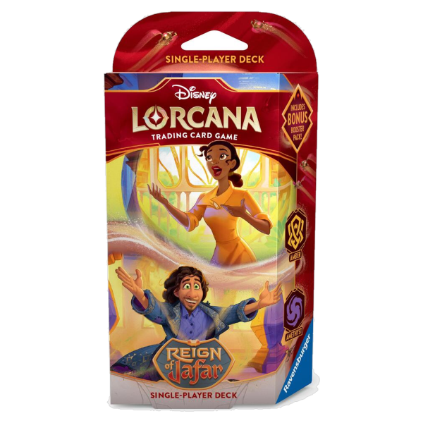 Disney Lorcana: Dom&auml;ne von Dschafar (Set 8) &ndash; Starterdeck Rubin und Stahl Deutsch