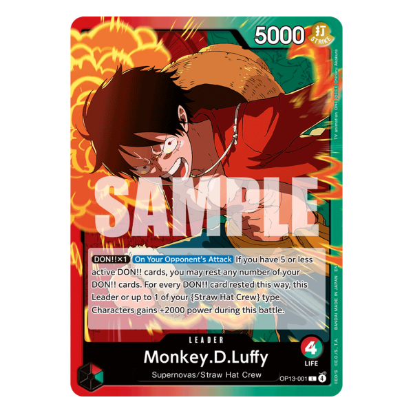 One Piece Card Game &ndash; Monkey D. Luffy OP13-001 Leader Ichiban Kuji Promo (JP)