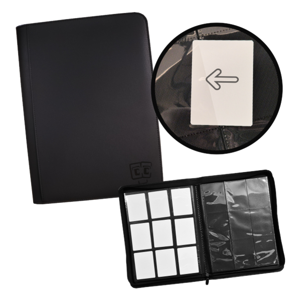 TCG Guru 9-Pocket Zipper Binder Xenon Black &ndash; Sammelalbum f&uuml;r 360 Karten